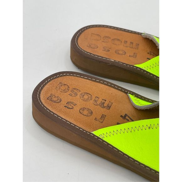 Rosa Mosa Diamond‎ Slide Sandal Mule Women 11 US 41 EU Lime Green Neon Leather - Picture 12 of 13